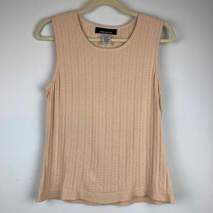 JONES NEW YORK Peach‎ Textured Sleeveless Top Sz M